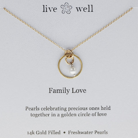 Family Love Pearl Necklace By Live Well on Gift Card
