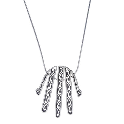 Filigree Kinetic Sterling Silver Hamsa Necklace