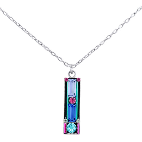 Firefly Mosaic Architectural Rectangle Pendant Necklace
