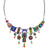 Firefly Elaborate Colorful  Mosaic Crystal Necklace