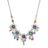 Firefly Mosaic Colorful Five Flowers Necklace