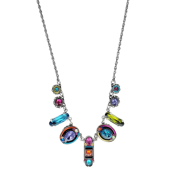 Firefly Mosaic Colorful Ovals Necklace