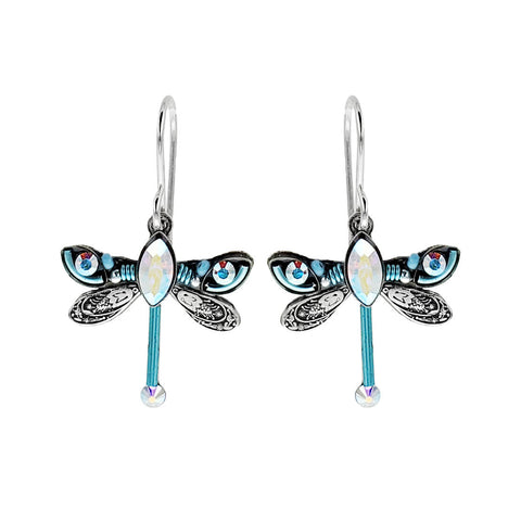  Firefly Mosaic Petite Aqua Dragonfly Earrings