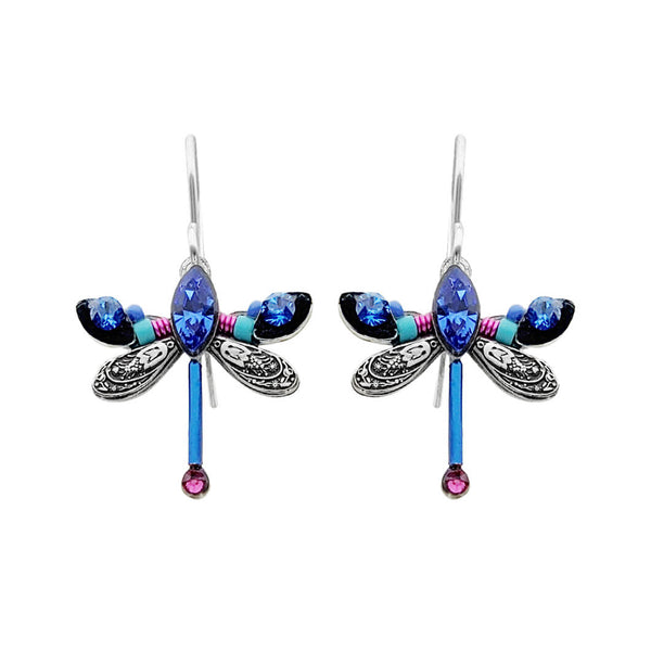 Firefly Mosaic Petite Sapphire Dragonfly Earrings