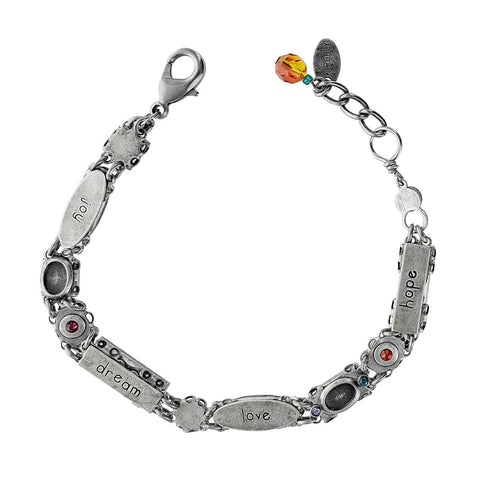 Firefly Mosaics Slender Colorful Crystal Bracelet