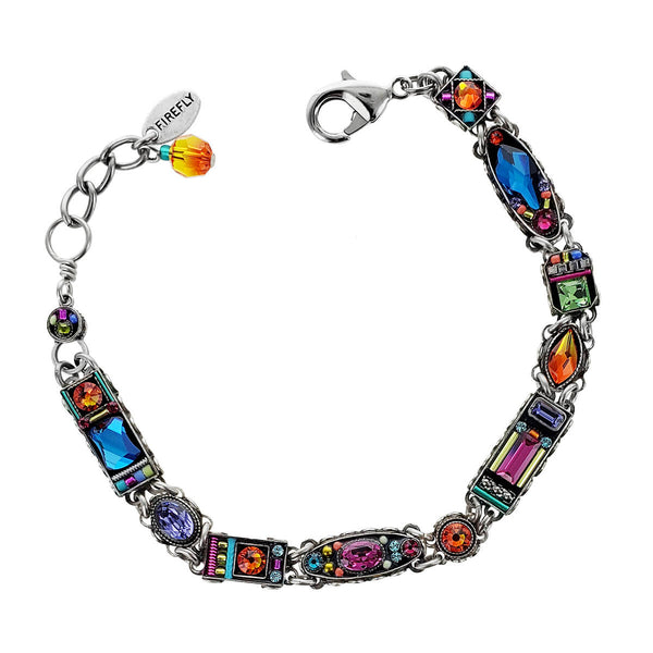 Firefly Mosaics Slender Colorful Crystal Bracelet