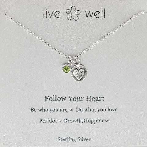 Follow Your Heart Inspirational Charm Necklace By Live Well