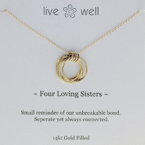 Four Loving Sisters Gold Necklace By Live Well