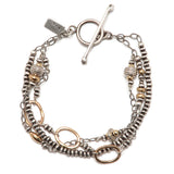 J & I Mixed Metal Multi Strand Bracelet Another View