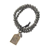 Lizou Gold Buddha Ohm Hematite Bracelet Ohm Side