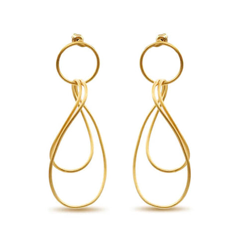 Hand Formed Twisting Hoops Post Earrings By Aris