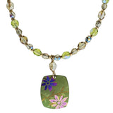 Holly Yashi Beaded Spring Flowers Pendant Necklace Closer View