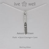 Inspirational Amazing Grace Quiet Courage Quote Necklace