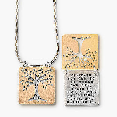 Kathy Bransfield Geothe Dream Quote Tree Necklace