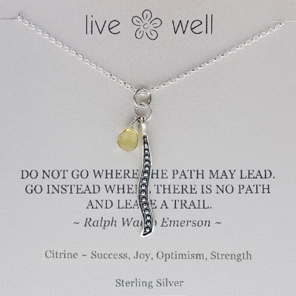 Inspirational "Leave A Trail" Emerson Quote Necklace