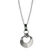 Israeli Smooth Round Silver Pendant Anava Necklace