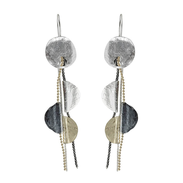  Israeli Dganit Hen Cascading Half Moon Earrings