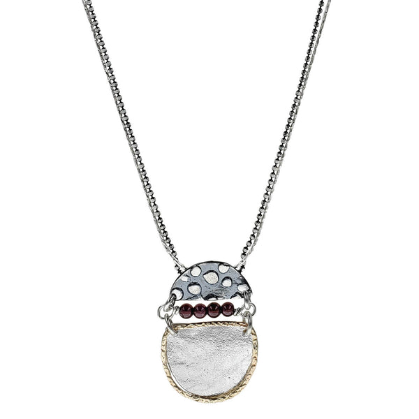  Israeli Dganit Hen Garnet Path Necklace