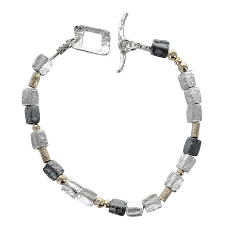  Israeli Dganit Hen Gold Silver Promenade Bracelet