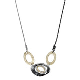 Israeli Dganit Hen Mixed Metal Clouds Of Ovals Reverseable Necklace