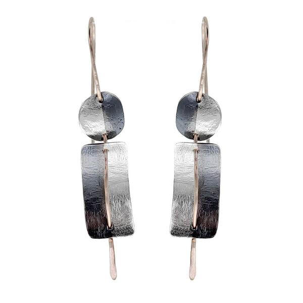 Israeli Dganit Hen Threaded Silver Shapes Earrings
