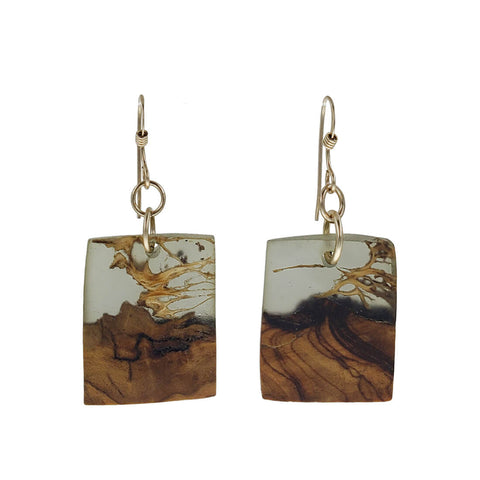 Israeli Ilana Hovev Cactus Olive Tree Wind Swept Earrings