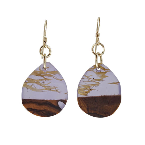 Israeli Ilana Hovev Olive Tree Cactus Wisp Teardrop Earrings