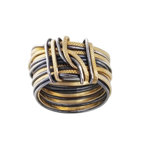 Israeli Ithil Interwoven Slender Strands Ring Back View