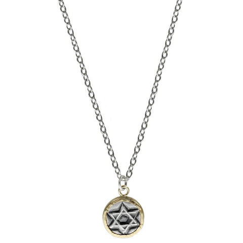 Israeli Kobi Roth Petite Gold Wrapped Sterling Star Of David Necklace