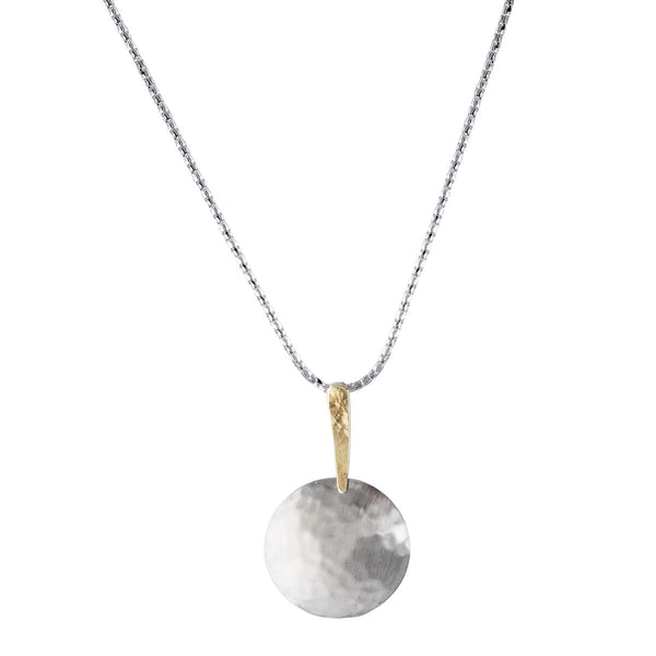 Israeli Mixed Metal Hammered Dome Ithil Necklace