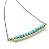 J And I Turquoise Bar Necklace Side Angle
