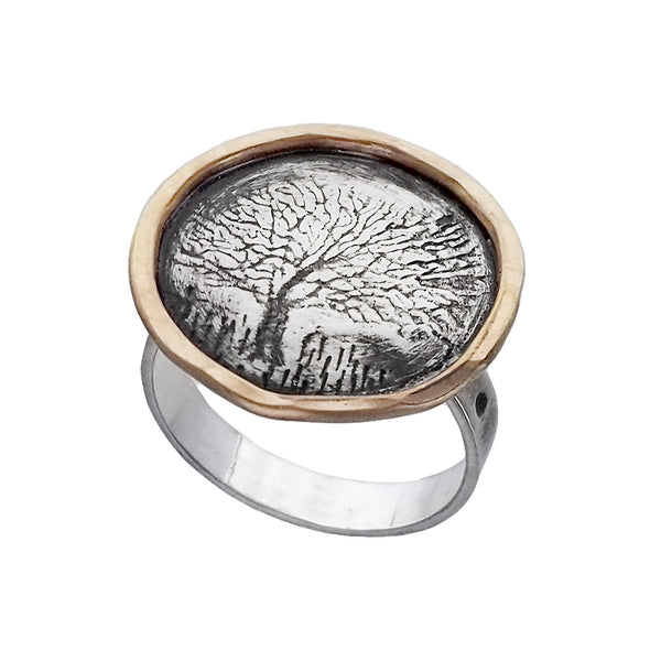 J & I Encircled Tree Of Life Ring