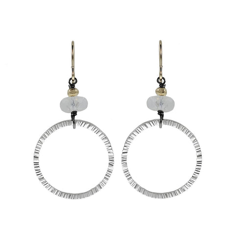 J & I Moonstone Hoop Earrings