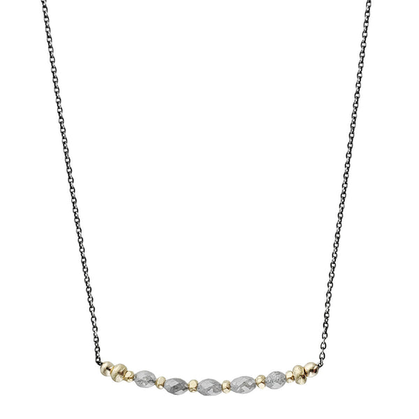 J & I Petite Luminous Grey Diamond Necklace