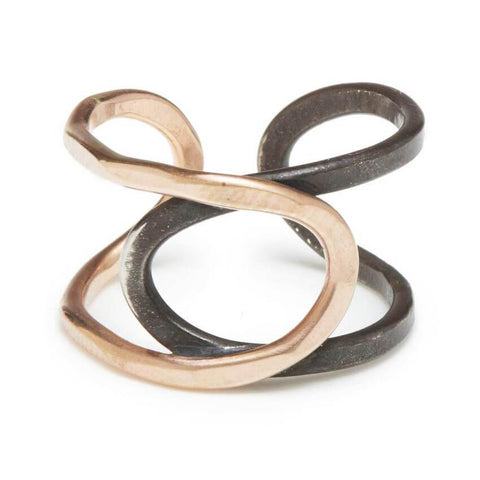  J & I Arching Open Space Ovals Ring