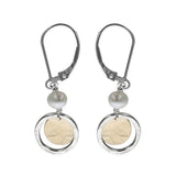 J and I Sterling Hoop Gold Disc Earrings