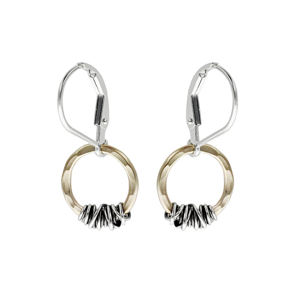 J & I Sterling Wrapped Gold Hoops