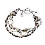 J & I Mixed Metal Multi Strand Bracelet