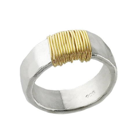 J&I Hammered Sterling Gold Filled Wrap Ring