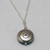 J & I Sterling Wrapped Pearl Spiral Necklace Spiral View