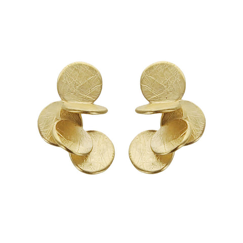 Joidart Fluttering Golden Discs Post Earrings