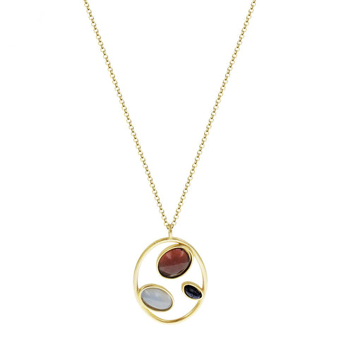 Joidart Murano Glass Open Circle Pendant Necklace