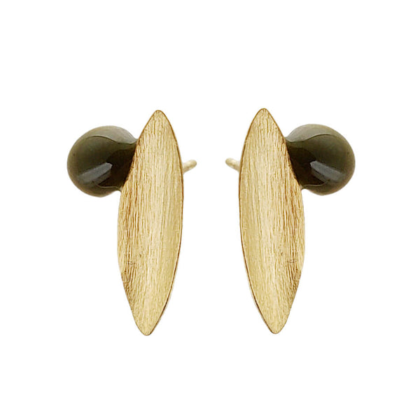Joidart Petite Golden Leaf Post Earrings