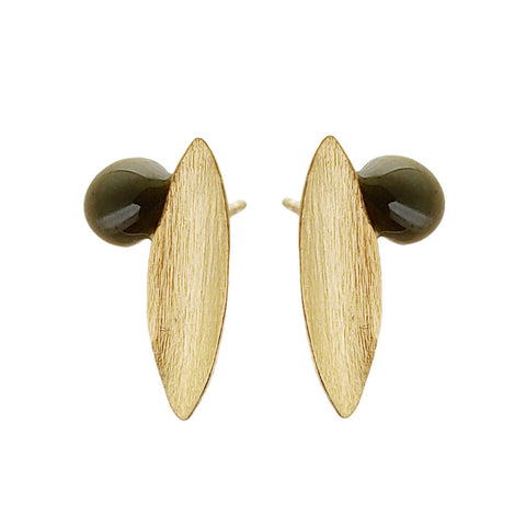 Joidart Petite Golden Leaf Post Earrings