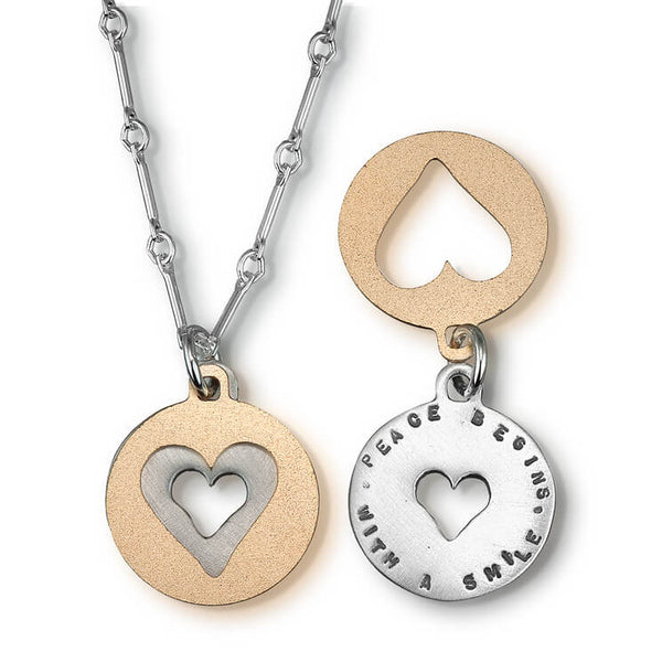 "Peace Begins With A Smile" Mother Teresa Quote Necklace