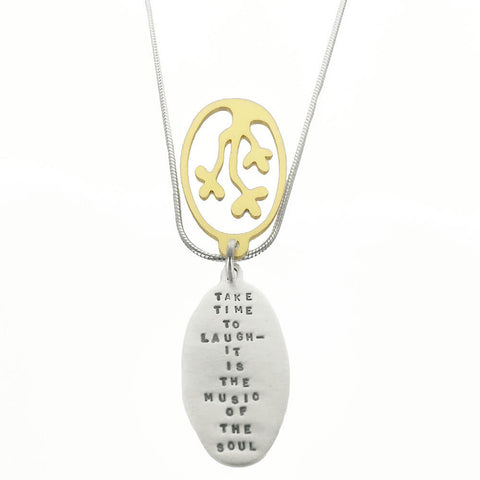 Kathy Bransfield "Take Time To Laugh-It Is The Music Of The Soul" Necklace