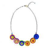 Lenel Designs Bold Colorful Layered Circles Necklace