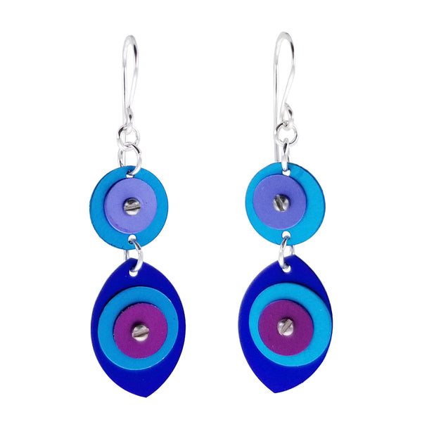 Lenel Designs Diana Blue Double Drop Earrings