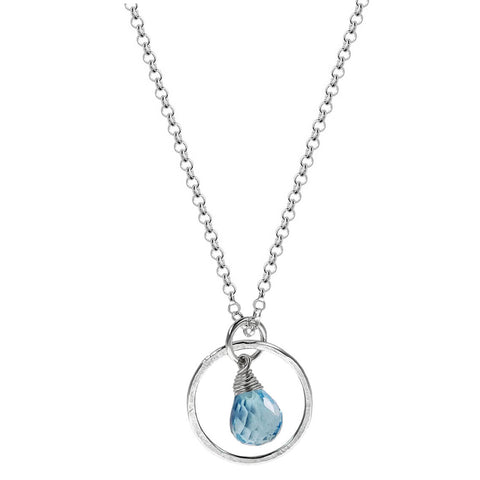 Live Well Blue Topaz December Birthstone Necklace