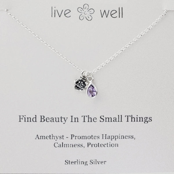 Live Well Find Beauty In The Small Things Necklace Gift Card